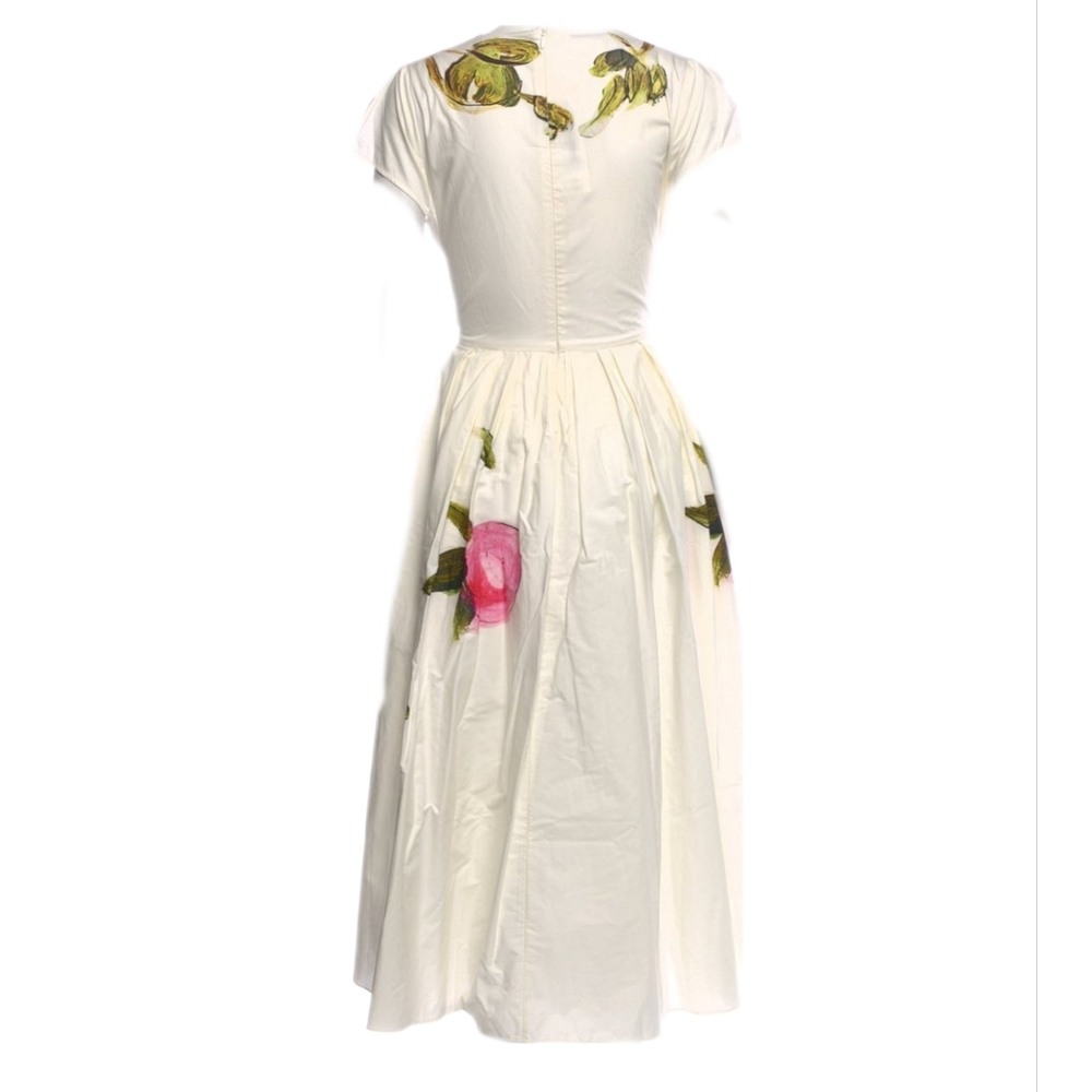 □$3,000 LOOK LIKE OSCAR DE LA RENTA - NO DESIGNER LABLE MIDI DRESS US L - Picture 4 of 7